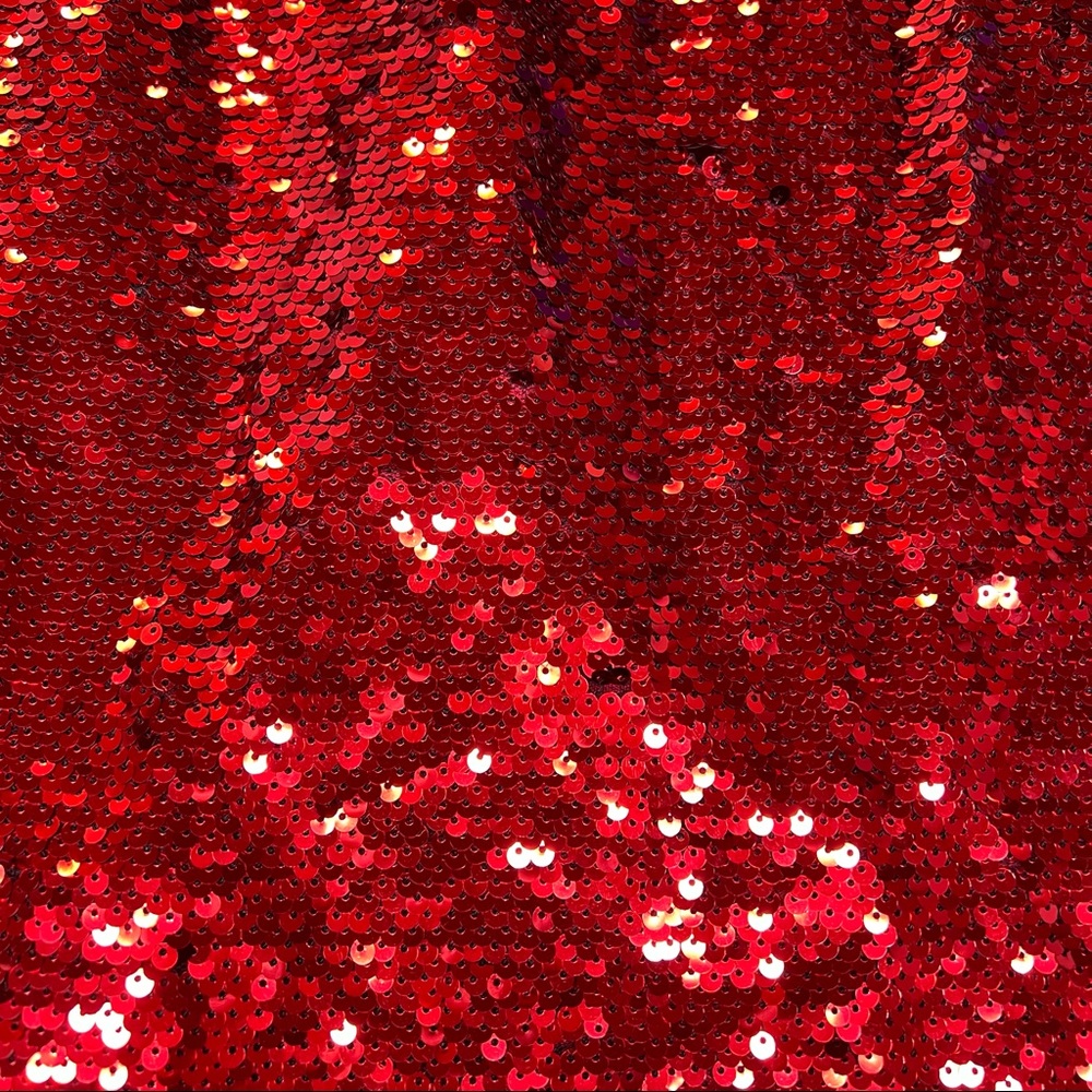 Red Sequin Glitter Spaghetti Strap Mini Dress - image 2